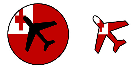 Image showing Nation flag - Airplane isolated - Tonga