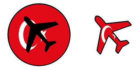 Image showing Nation flag - Airplane isolated - Turkey