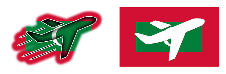 Image showing Nation flag - Airplane isolated - Maldives