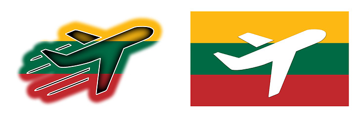 Image showing Nation flag - Airplane isolated - Lithuania