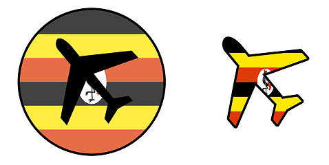 Image showing Nation flag - Airplane isolated - Uganda