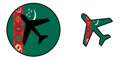 Image showing Nation flag - Airplane isolated - Turkmenistan