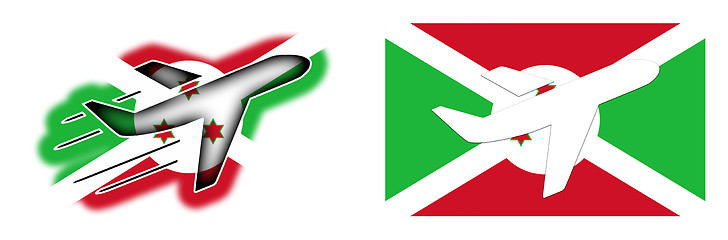 Image showing Nation flag - Airplane isolated - Burundi