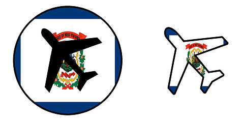 Image showing Nation flag - Airplane isolated - West Virginia