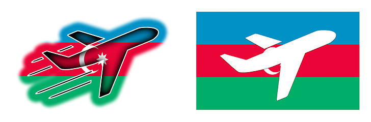 Image showing Nation flag - Airplane isolated - Azerbaijan