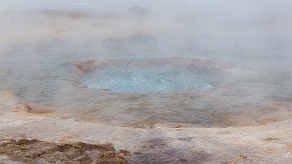 Image showing The famous Strokkur Geyser - Iceland - Close-up