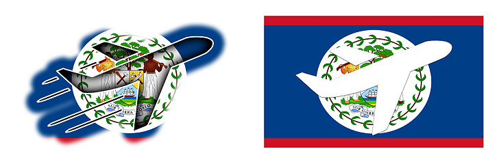 Image showing Nation flag - Airplane isolated - Belize