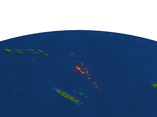 Image showing Vanuatu in red from orbit