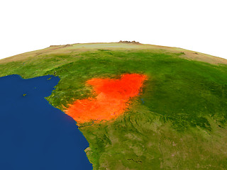 Image showing Congo in red from orbit