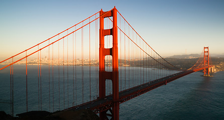 Image showing Panoramic Golden Gate Bridge San Francisco Marin County Headland