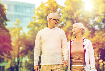 Image showing senior couple in city park