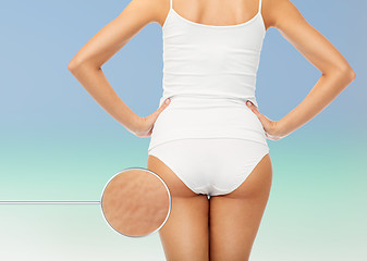 Image showing close up of woman body in white underwear