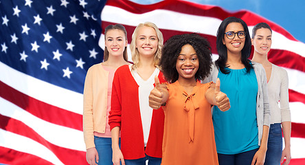 Image showing international american women showing thumbs up