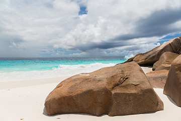 Image showing island beach in indian ocean on seychelles