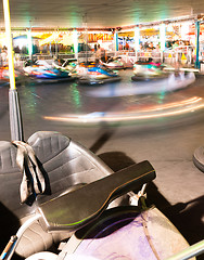 Image showing Bumper Cars Amusement Park Ride Blurred Motion