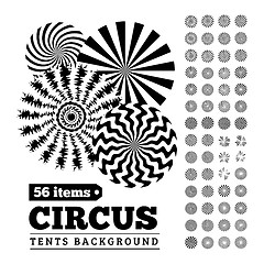 Image showing Circus tents backgrounds or circular illustrations for your design
