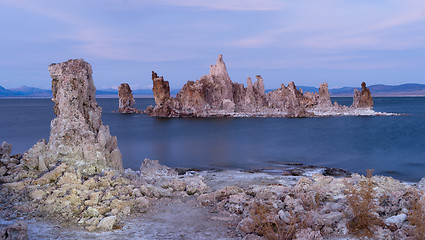 Image showing Rock Salt Tufa Formations Sunset Mono Lake California Nature Out