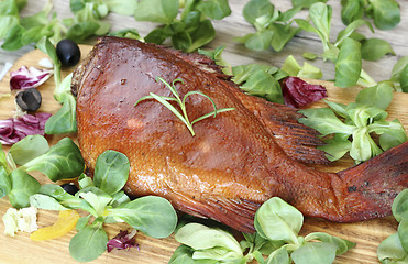 Image showing Smoked sea bass