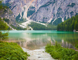 Image showing Braies Lake in Dolomiti region, Italy