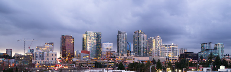 Image showing Stormy Skies Architecture Landscape Bellevue Washington Downtown