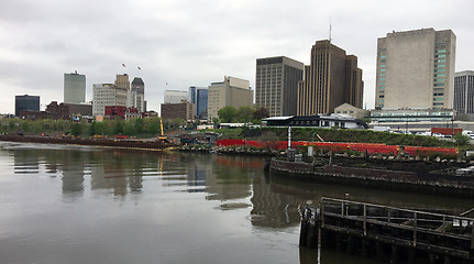 Image showing Passiac River Newark New Jersey Waterfront Construction Downtown