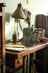 Image showing Sewing workshop. Sewing machine.