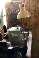 Image showing Sewing machine. Sewing machine in a tailor shop. 