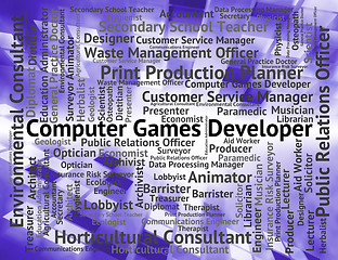 Image showing Computer Games Developer Shows Play Time And Communication