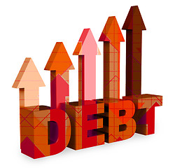 Image showing Debt Arrows Means Financial Obligation And Bankruptcy 3d Renderi