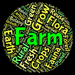 Image showing Farm Word Shows Farming Cultivate And Farmed