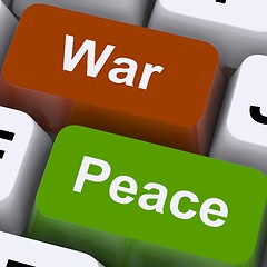 Image showing Peace War Keys Shows No Conflict Or Aggression