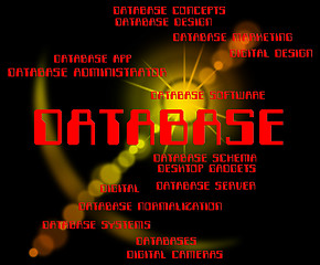 Image showing Database Word Means Words Text And Databases