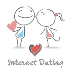 Image showing Internet Dating Represents Web Site And Adoration