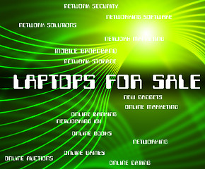 Image showing Laptops For Sale Indicates Internet Word And Monitor