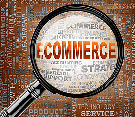 Image showing Ecommerce Magnifier Represents Online Business And Biz