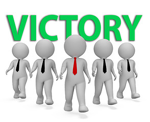 Image showing Victoty Businessmen Indicates Victorious Victors 3d Rendering