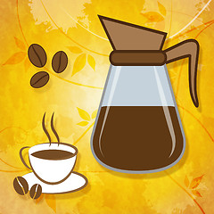 Image showing Brewed Coffee Shows Roasted Caffeine And Freshness