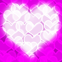 Image showing Heart With Mauve Bokeh Background Showing Love Romance And Valen