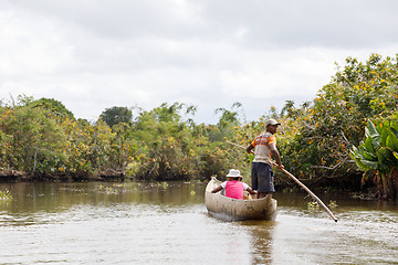 Image showing Life in madagascar countryside on river