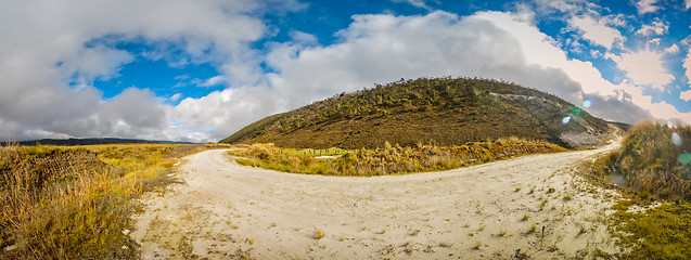 Image showing Road around hill