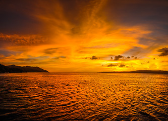 Image showing Colourful sky at sunset