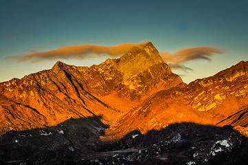 Image showing Peaks in sunlight