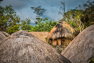 Image showing Wooden houses in Wamena