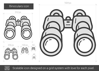 Image showing Binoculars line icon.