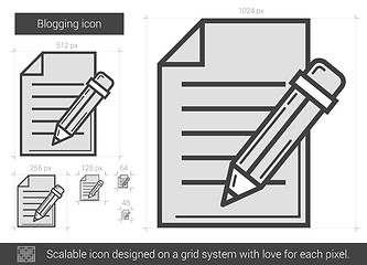 Image showing Blogging line icon.