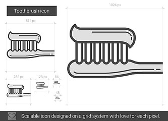 Image showing Toothbrush line icon.