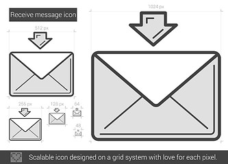 Image showing Receive message line icon.