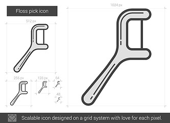 Image showing Floss pick line icon.