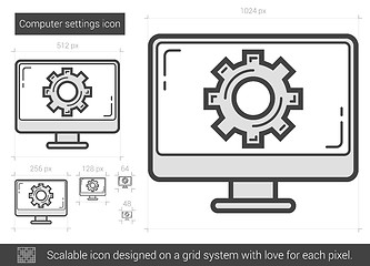 Image showing Computer settings line icon.