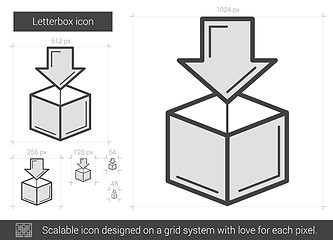 Image showing Letterbox line icon.